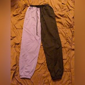 SHEIN NWOT Color Block Purple and Black Pants